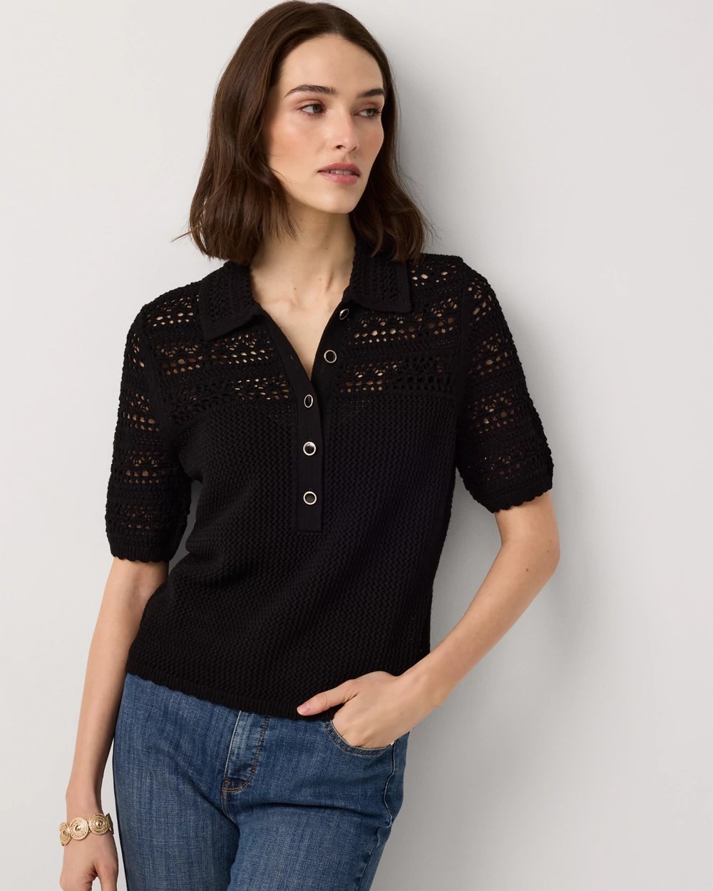Crochet Knit Top | White House Black Market